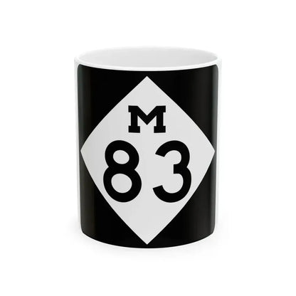 M-83 (Michigan) (Road Sign) White Coffee Mug 11oz - Go Mug Yourself