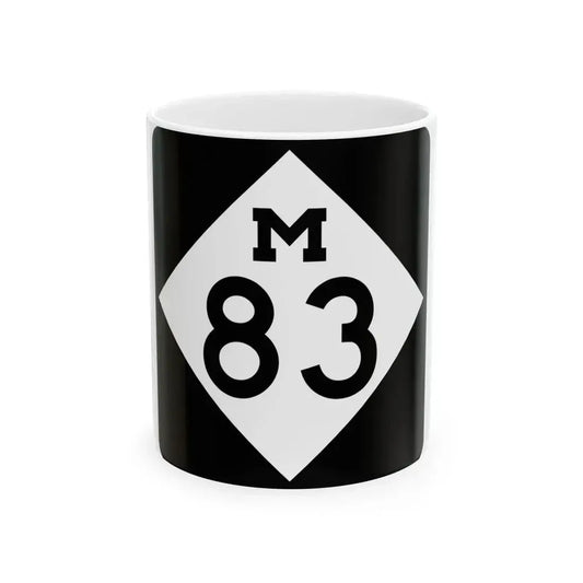 M-83 (Michigan) (Road Sign) White Coffee Mug 11oz - Go Mug Yourself