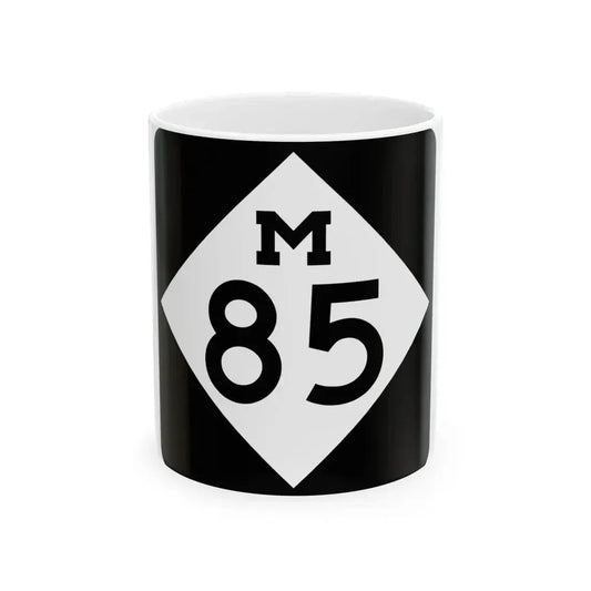 M-85 (Michigan) (Road Sign) White Coffee Mug 11oz - Go Mug Yourself