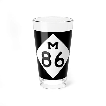 M-86 (Michigan) (Road Sign) Pint Glass 16oz 16oz - Go Mug Yourself