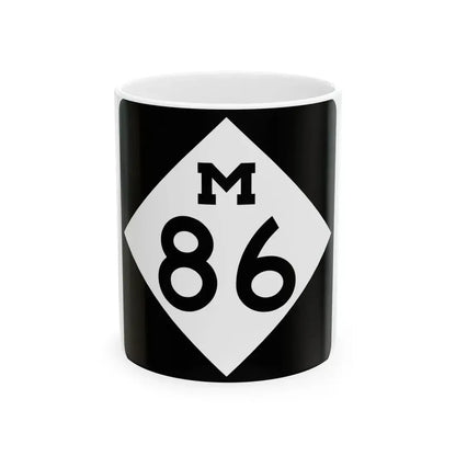 M-86 (Michigan) (Road Sign) White Coffee Mug 11oz - Go Mug Yourself
