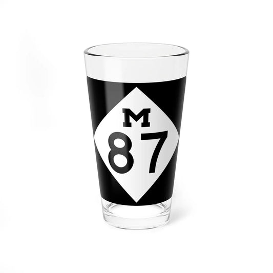 M-87 (Michigan) (Road Sign) Pint Glass 16oz 16oz - Go Mug Yourself