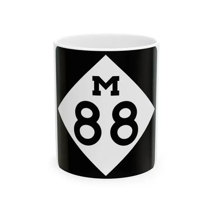 M-88 (Michigan) (Road Sign) White Coffee Mug 11oz - Go Mug Yourself
