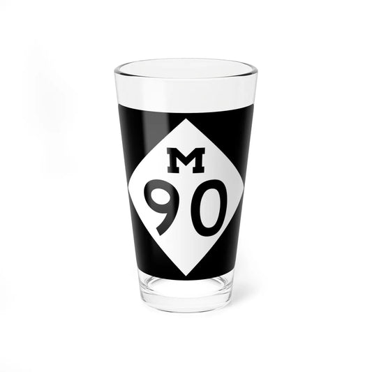 M-90 (Michigan) (Road Sign) Pint Glass 16oz 16oz - Go Mug Yourself