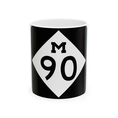 M-90 (Michigan) (Road Sign) White Coffee Mug 11oz - Go Mug Yourself