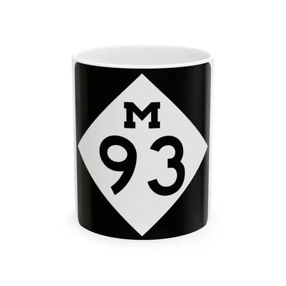 M-93 (Michigan) (Road Sign) White Coffee Mug 11oz - Go Mug Yourself