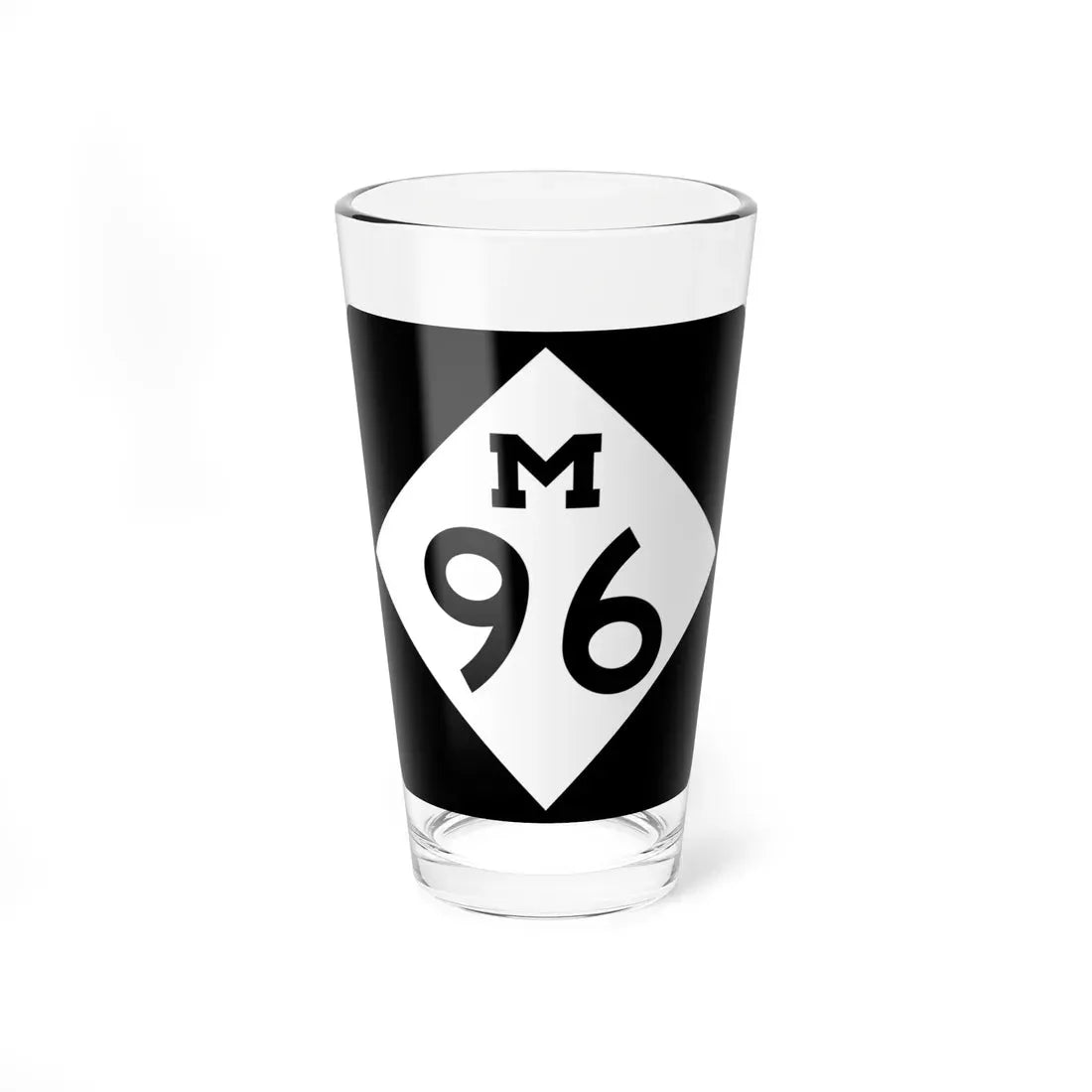 M-96 (Michigan) (Road Sign) Pint Glass 16oz 16oz - Go Mug Yourself