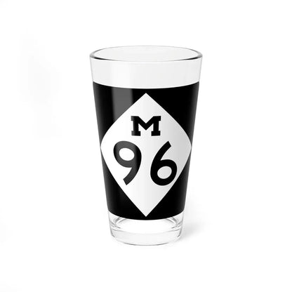 M-96 (Michigan) (Road Sign) Pint Glass 16oz 16oz - Go Mug Yourself