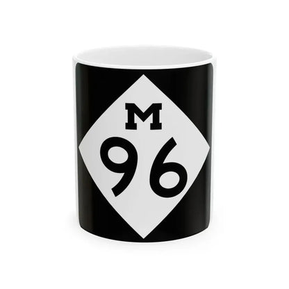 M-96 (Michigan) (Road Sign) White Coffee Mug 11oz - Go Mug Yourself