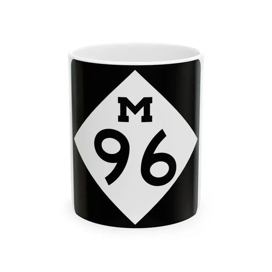 M-96 (Michigan) (Road Sign) White Coffee Mug 11oz - Go Mug Yourself