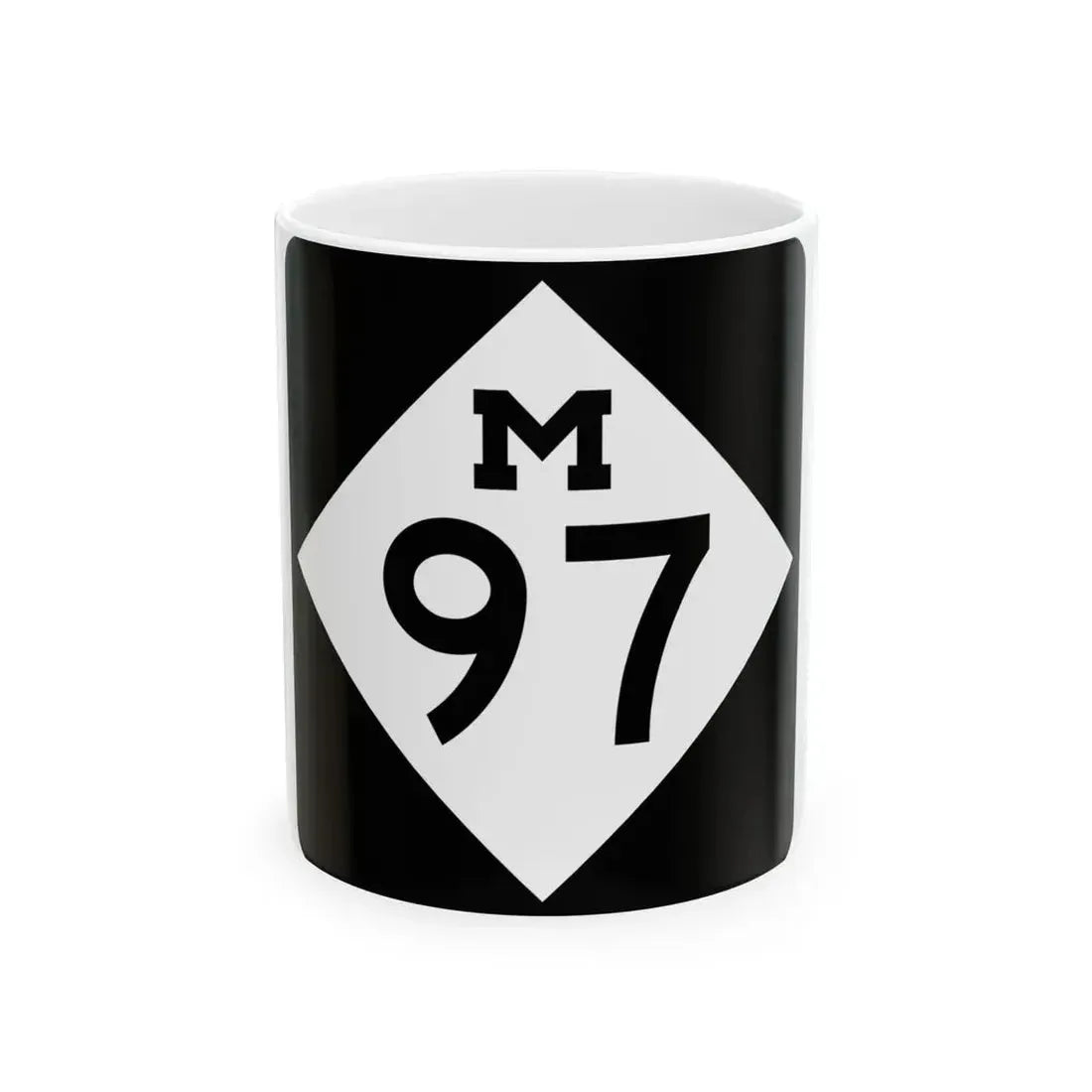 M-97 (Michigan) (Road Sign) White Coffee Mug 11oz - Go Mug Yourself