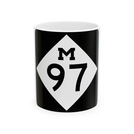 M-97 (Michigan) (Road Sign) White Coffee Mug 11oz - Go Mug Yourself