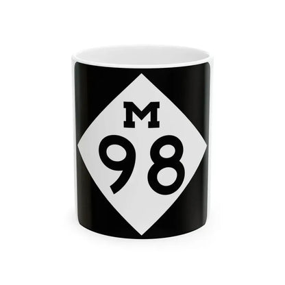 M-98 (Michigan) (Road Sign) White Coffee Mug 11oz - Go Mug Yourself