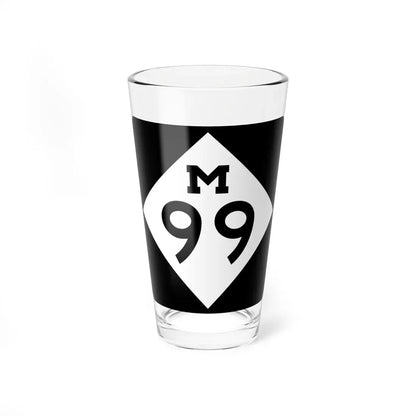 M-99 (Michigan) (Road Sign) Pint Glass 16oz 16oz - Go Mug Yourself