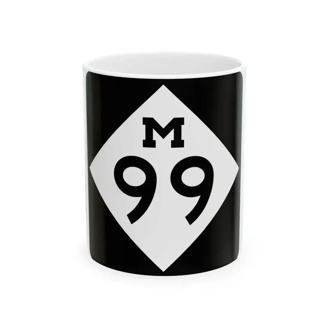M-99 (Michigan) (Road Sign) White Coffee Mug 11oz - Go Mug Yourself