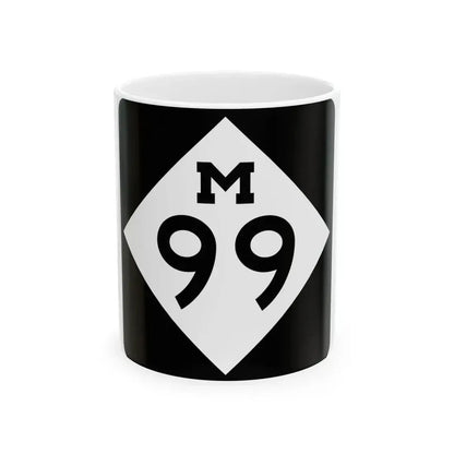 M-99 (Michigan) (Road Sign) White Coffee Mug 11oz - Go Mug Yourself