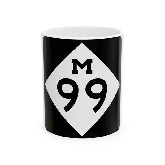 M-99 (Michigan) (Road Sign) White Coffee Mug 11oz - Go Mug Yourself