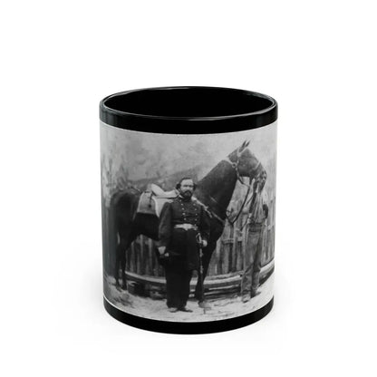 M. Miller, Colonel, 18th Mo. Infantry, Full-Length Portrait, Facing Right, Standing Before Horse Held By African-American Man (U.S. Civil War) Black Coffee Mug 11oz - Go Mug Yourself