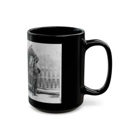 M. Miller, Colonel, 18th Mo. Infantry, Full-Length Portrait, Facing Right, Standing Before Horse Held By African-American Man (U.S. Civil War) Black Coffee Mug - Go Mug Yourself
