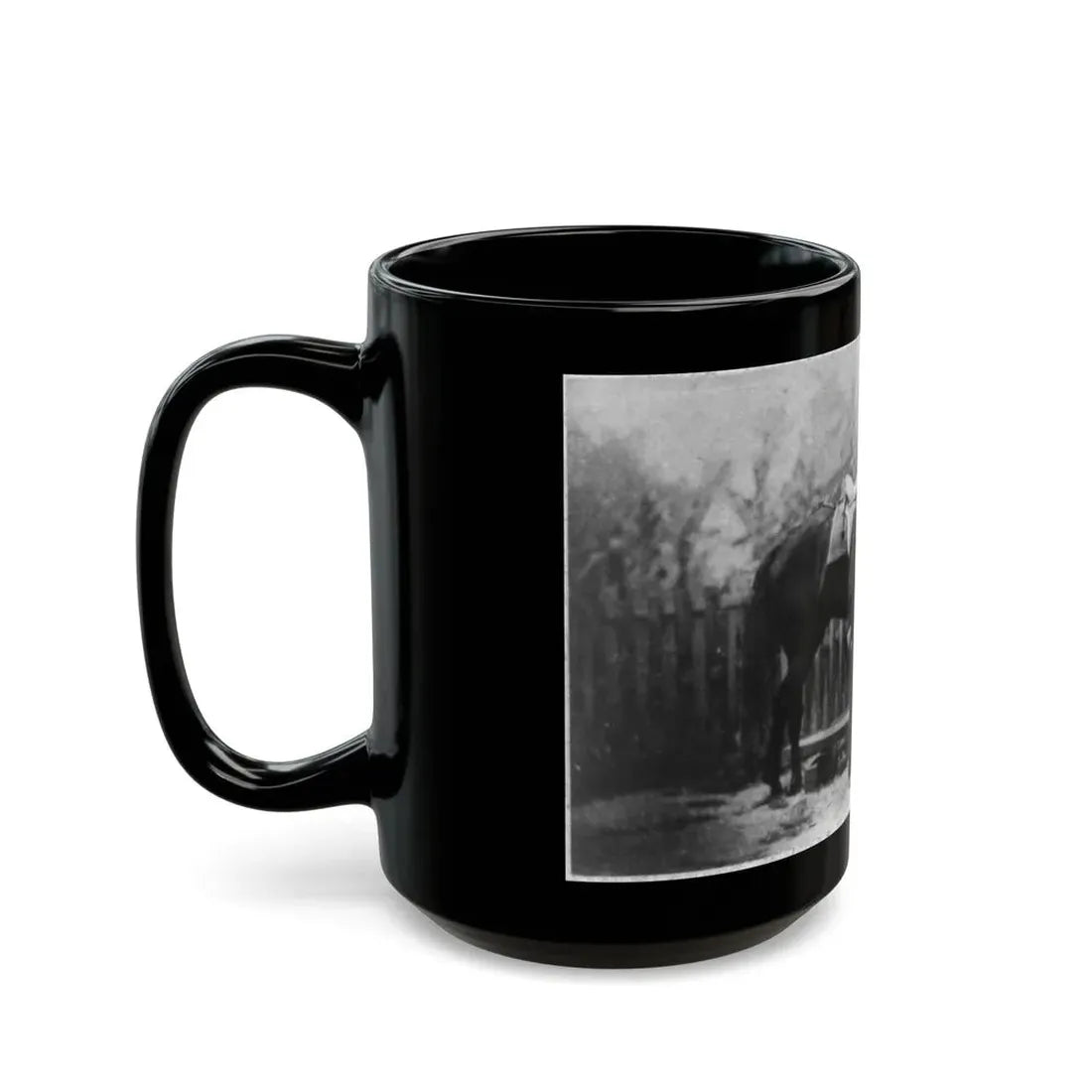 M. Miller, Colonel, 18th Mo. Infantry, Full-Length Portrait, Facing Right, Standing Before Horse Held By African-American Man (U.S. Civil War) Black Coffee Mug - Go Mug Yourself