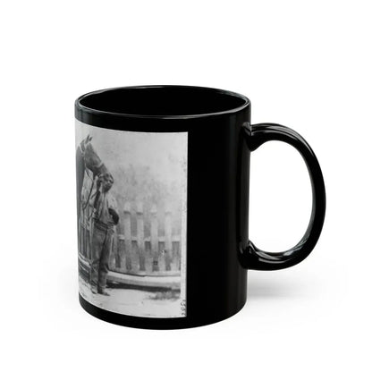 M. Miller, Colonel, 18th Mo. Infantry, Full-Length Portrait, Facing Right, Standing Before Horse Held By African-American Man (U.S. Civil War) Black Coffee Mug - Go Mug Yourself