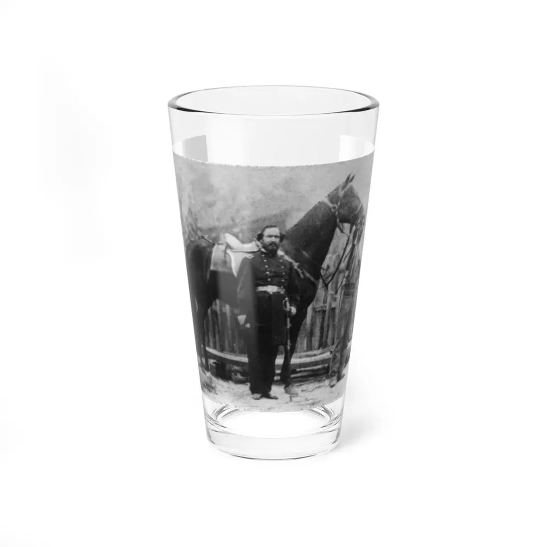 M. Miller, Colonel, 18th Mo. Infantry, Full-Length Portrait, Facing Right, Standing Before Horse Held By African-American Man (U.S. Civil War) Pint Glass 16oz 16oz - Go Mug Yourself