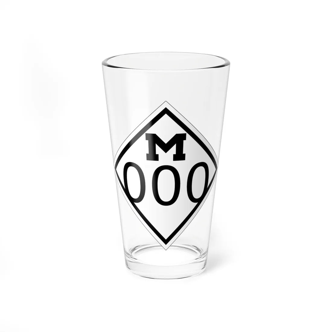 M template 000 1926 (Michigan) (Road Sign) Pint Glass 16oz 16oz - Go Mug Yourself