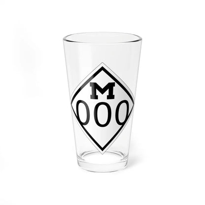 M template 000 1926 (Michigan) (Road Sign) Pint Glass 16oz 16oz - Go Mug Yourself