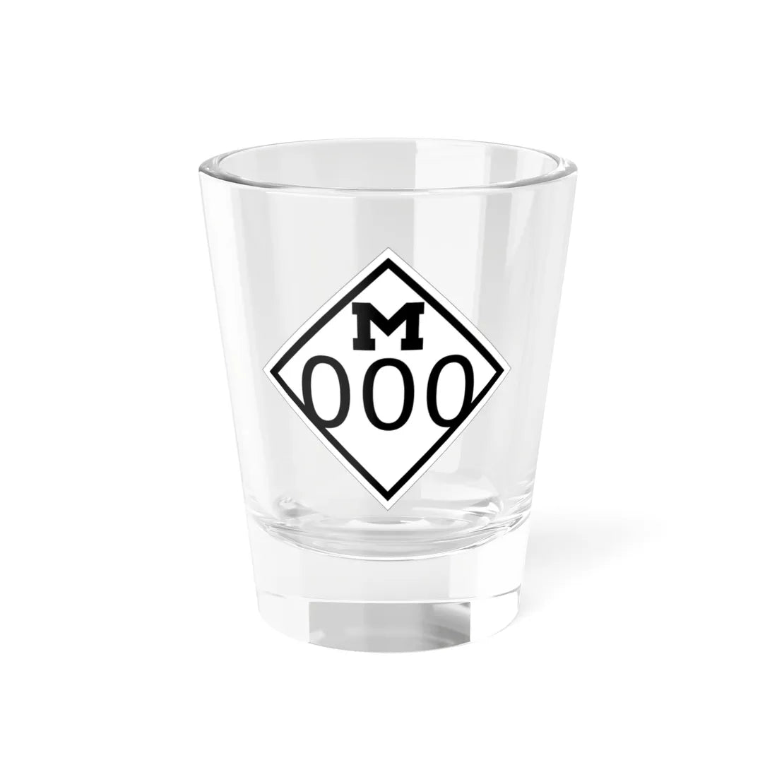 M template 000 1926 (Michigan) (Road Sign) Shot Glass 1.5oz 1.5oz - Go Mug Yourself