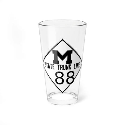 M template 1919 (Michigan) (Road Sign) Pint Glass 16oz 16oz - Go Mug Yourself