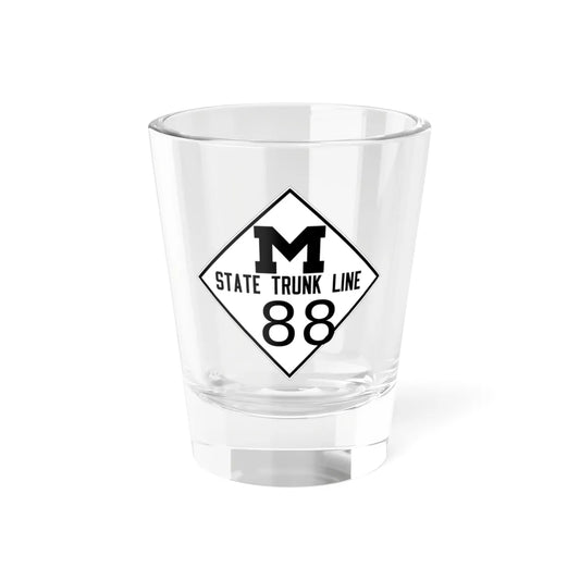 M template 1919 (Michigan) (Road Sign) Shot Glass 1.5oz 1.5oz - Go Mug Yourself