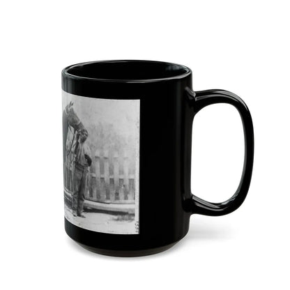 M. Miller, Colonel, 18th Mo. Infantry, Full-Length Portrait, Facing Right, Standing Before Horse Held By African-American Man (U.S. Civil War) Black Coffee Mug-Go Mug Yourself