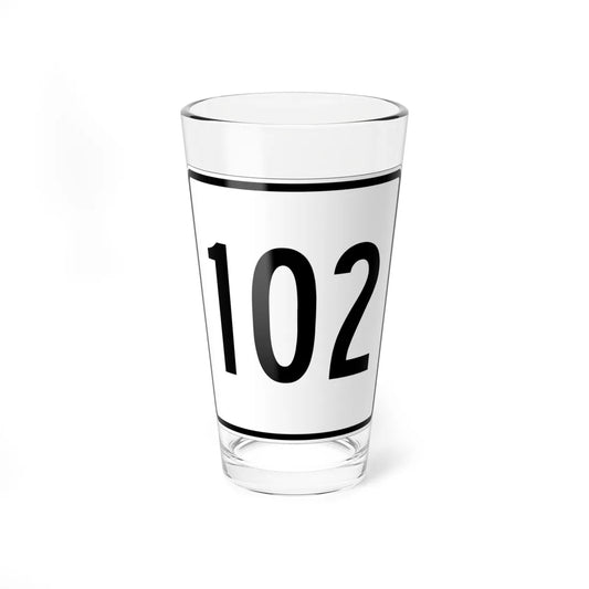 MA Route 102 square (Massachusetts) (Road Sign) Pint Glass 16oz 16oz - Go Mug Yourself