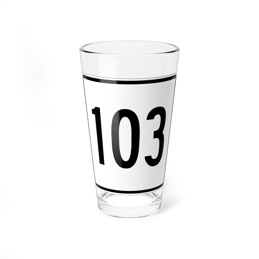 MA Route 103 square (Massachusetts) (Road Sign) Pint Glass 16oz 16oz - Go Mug Yourself