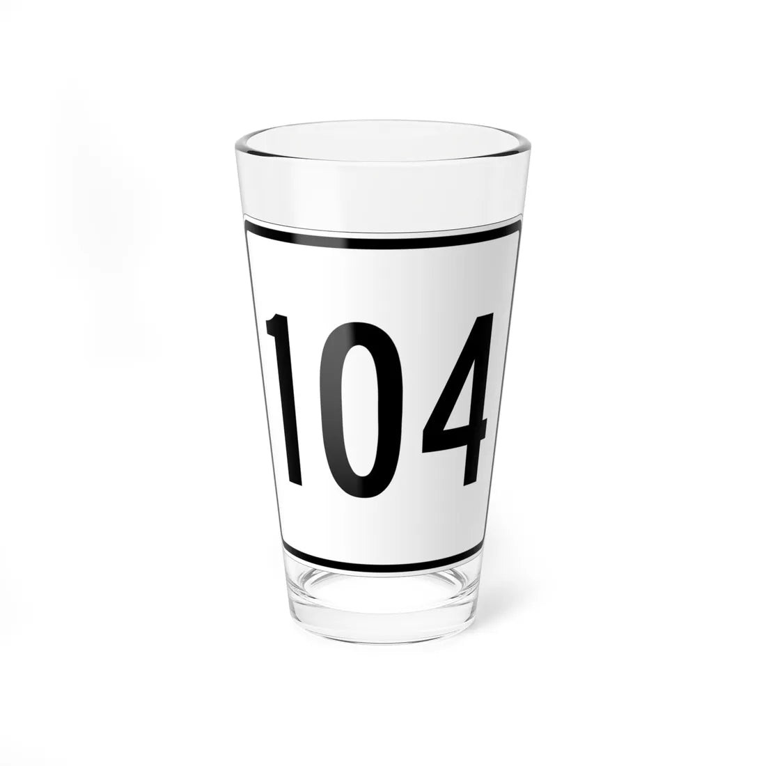 MA Route 104 square (Massachusetts) (Road Sign) Pint Glass 16oz 16oz - Go Mug Yourself