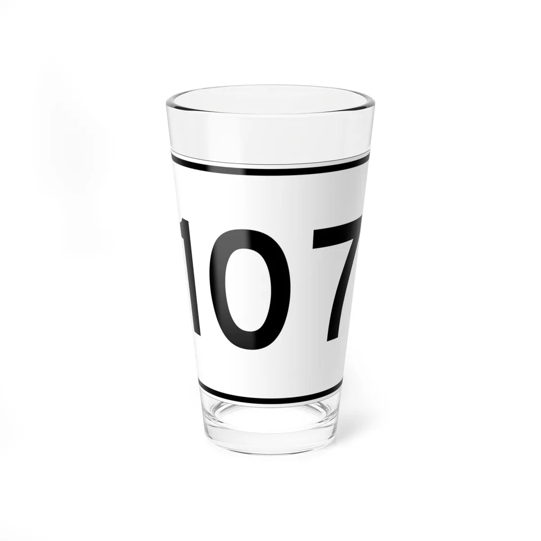 MA Route 107 (Massachusetts) (Road Sign) Pint Glass 16oz 16oz - Go Mug Yourself