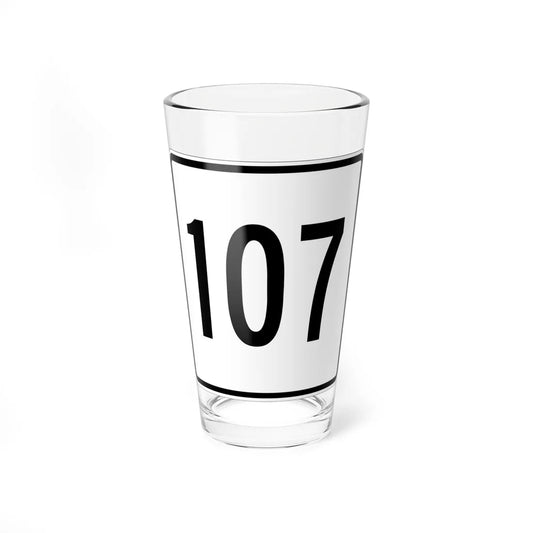 MA Route 107 square (Massachusetts) (Road Sign) Pint Glass 16oz 16oz - Go Mug Yourself