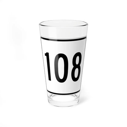 MA Route 108 square (Massachusetts) (Road Sign) Pint Glass 16oz 16oz - Go Mug Yourself