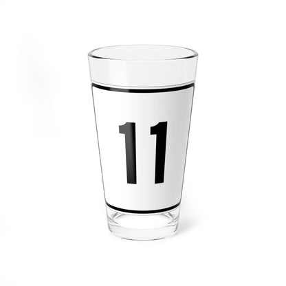 MA Route 11 (Massachusetts) (Road Sign) Pint Glass 16oz 16oz - Go Mug Yourself