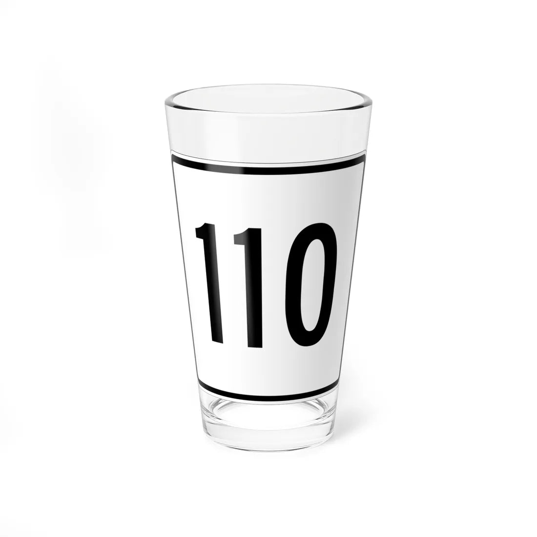 MA Route 110 square (Massachusetts) (Road Sign) Pint Glass 16oz 16oz - Go Mug Yourself