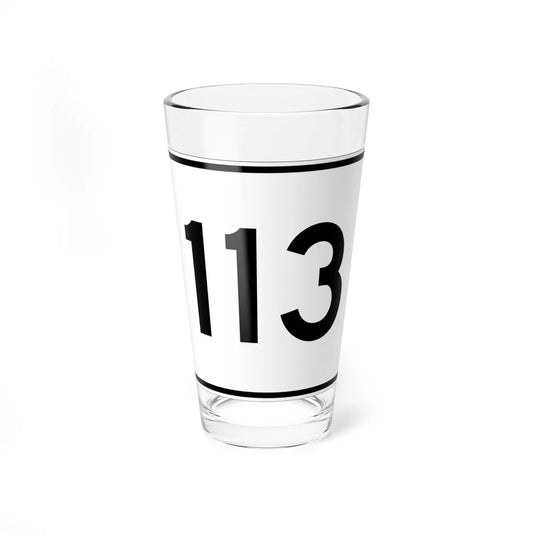 MA Route 113 (Massachusetts) (Road Sign) Pint Glass 16oz 16oz - Go Mug Yourself