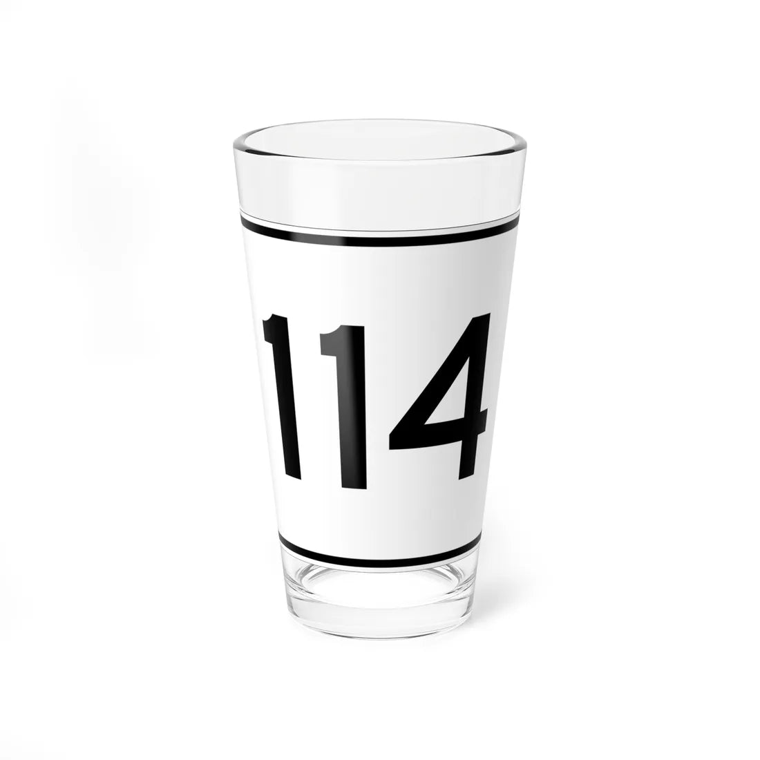 MA Route 114 (Massachusetts) (Road Sign) Pint Glass 16oz 16oz - Go Mug Yourself