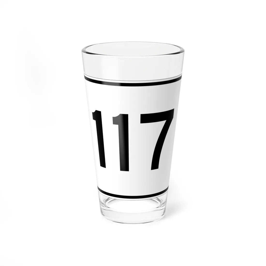 MA Route 117 (Massachusetts) (Road Sign) Pint Glass 16oz 16oz - Go Mug Yourself