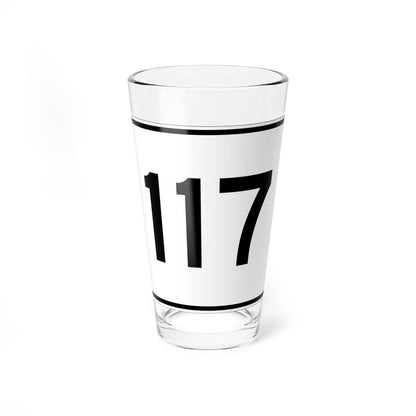 MA Route 117 (Massachusetts) (Road Sign) Pint Glass 16oz 16oz - Go Mug Yourself