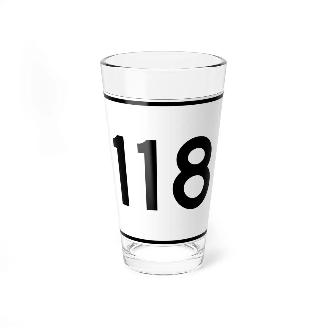 MA Route 118 (Massachusetts) (Road Sign) Pint Glass 16oz 16oz - Go Mug Yourself
