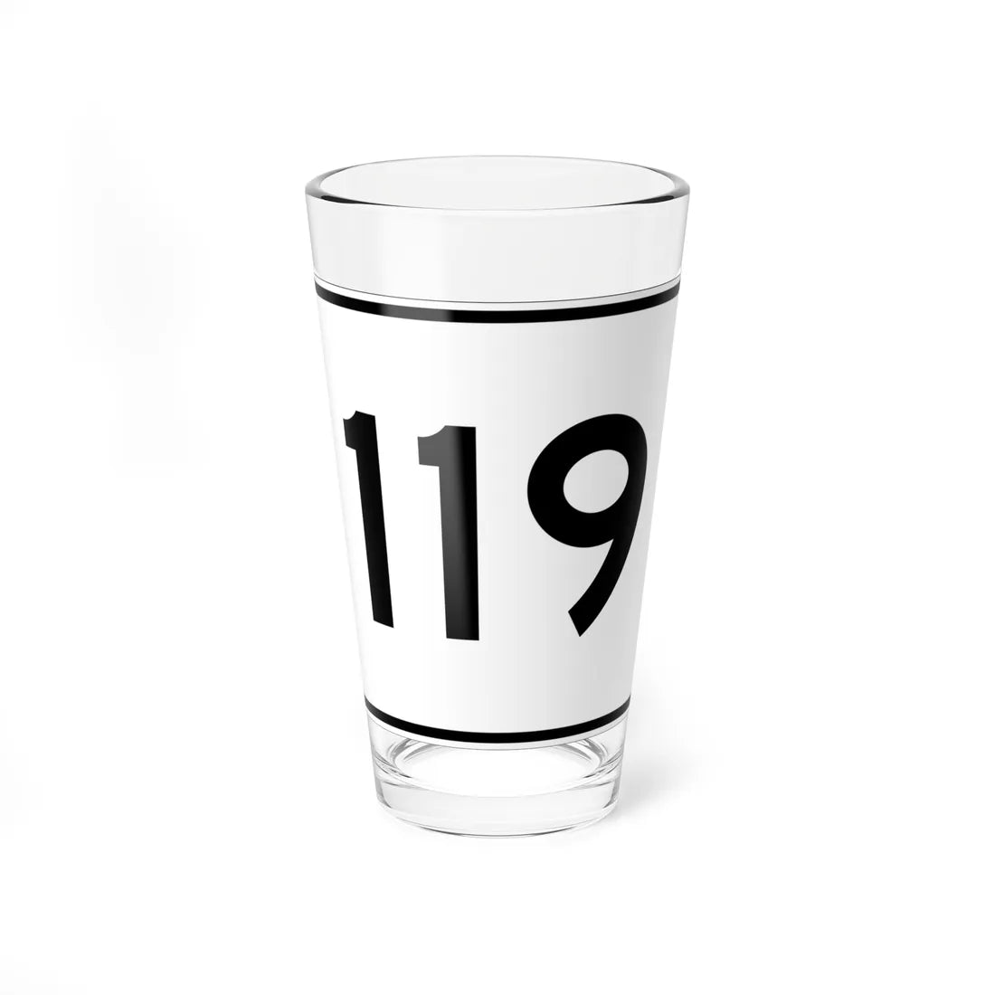 MA Route 119 (Massachusetts) (Road Sign) Pint Glass 16oz 16oz - Go Mug Yourself