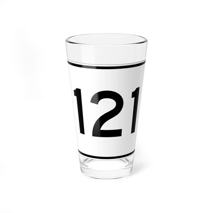 MA Route 121 (Massachusetts) (Road Sign) Pint Glass 16oz 16oz - Go Mug Yourself