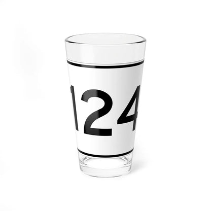 MA Route 124 (Massachusetts) (Road Sign) Pint Glass 16oz 16oz - Go Mug Yourself
