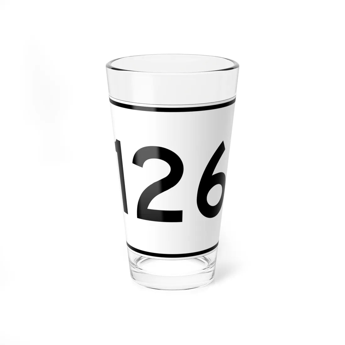 MA Route 126 (Massachusetts) (Road Sign) Pint Glass 16oz 16oz - Go Mug Yourself