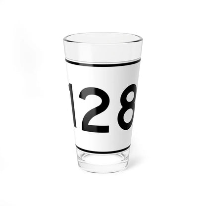 MA Route 128 (Massachusetts) (Road Sign) Pint Glass 16oz 16oz - Go Mug Yourself
